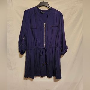 Lily Morgan Mini Dress Size 3X Navy Blue.